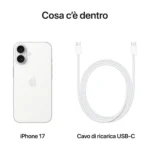 Apple iPhone 17 512GB Bianco – Display 6.3″ Super Retina OLED – Chip A19 – 5G