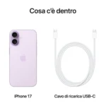 Apple iPhone 17 256GB Lavanda – Display 6.3″ Super Retina OLED – Chip A19 – 5G - immagine 7