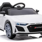Auto Elettrica per Bambini Audi R8 Sport Bianca 12V – Sedile in Pelle & Telecomando