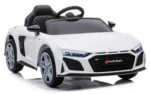 Auto Elettrica per Bambini Audi R8 Sport Bianca 12V – Sedile in Pelle & Telecomando