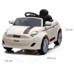 Auto Elettrica per Bambini Fiat 500 12V Bianco – Luci LED & Suoni - immagine 9