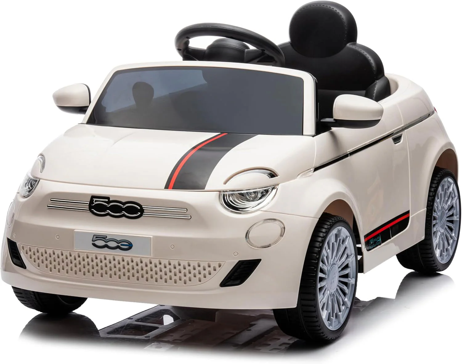 fiat-500-elettrica-bianco.webp Auto Elettrica per Bambini Fiat 500 12V Bianco – Luci LED & Suoni - immagine 1