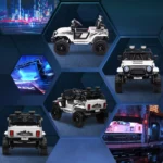 Fuoristrada Elettrico per Bambini 12V Bianco – Doppio Motore & Sospensioni 4 Ruote - immagine 8