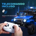 Fuoristrada Elettrico per Bambini 12V Blu – Doppio Motore & Sospensioni 4 Ruote - immagine 9