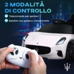 Auto Elettrica per Bambini Maserati Gran Turismo Folgore 12V Bianca con Telecomando - immagine 4