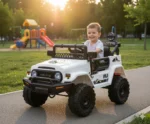 Auto Elettrica Bambini Toyota Cruiser 12V Bianca – Ruote Grandi & USB - immagine 11