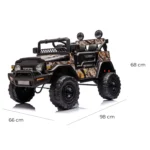 Auto Elettrica Bambini Toyota Cruiser 12V Nera Mimetica – Ruote Grandi & USB - immagine 5